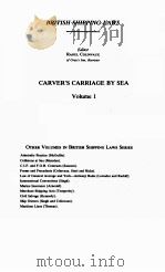 CARVER'S CARRIAGE BY SEA VOLUME 1   1982  PDF电子版封面  0420451102   