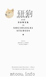 JUSTICE AND POWER IN SOCILEGAL STUDIES（1992 PDF版）