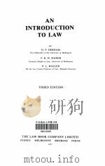 AN INTRODUTION TO LAW   1977  PDF电子版封面  0455194947  D.P.DERHAM F.K.H.MAHER P.LWALL 