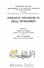 FORMATIVE INFLUENCES OF LEGAL DEVELOPMENT VOLUME III（1918 PDF版）