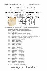 TRANSNATIONAL ECONOMIC AND MONETARY LAW TRANSACTIONS AND CONTRACTS  6   1981  PDF电子版封面  0379102153  LEONARD LAZAR 