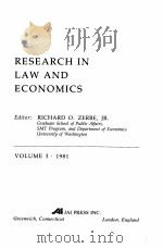 RESEARCH IN LAW AND ECONOMICS  VOLUME 3   1981  PDF电子版封面  0892322314  RICHARD O.ZERBE 
