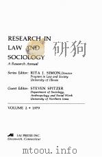 RESEARCH IN LAW AND SOCIOLOGY  VOLUME 2   1979  PDF电子版封面  0892321113  RICHARD J.SIMON AND STEVEN SPI 