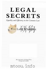 LEGAL SECRETS   1988  PDF电子版封面    KIM LANS SCHEPPELE 