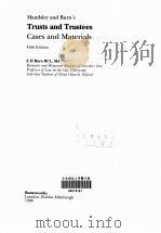 TRUSTS AND TRUSTEES CASES AND MATERIALS  1  FIFTH EDITION   1996  PDF电子版封面    E H BURN BCL 