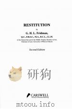 Restitution   1992  PDF电子版封面  9780459556730;0459556738  G. H. L. Fridman 
