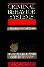 CRIMINAL BEHAVIOR SYSTEMS  A TYPOLOGY·SECOND EDITION   1986  PDF电子版封面    MARSHALL B.CLINARD AND RICHARD 