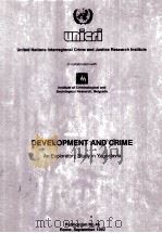 DEVELOPMENT AND CRIME  AN EXPLORATORY STUDY IN YUGOSLAVIA（1992 PDF版）
