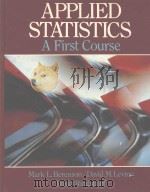 APPLIED STATISTICS:A FIRST COURSE（1988 PDF版）