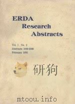 ERDA ENERGY RESEARCH ABSTRACTS  VOL.1 NO.2 ABSTRACTS 1000-2999 FEBRUARY 1976   1976  PDF电子版封面     