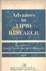 ADVANCES IN LIPID RESEARCH  VOLUME 1（1963 PDF版）