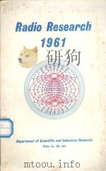 DEPARTMENT OF SCIENTIFIC AND INDUSTRIAL RESEARCH RADIO RESEARCH 1961（1962 PDF版）