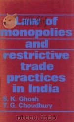 LAW OF MONOPOLIES AND RESTRICTIVE TRADE PRACTICES IN INDIA（1980 PDF版）