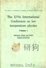 THE XVTH INTERNATIONAL CONFERENCE ON LOW TEMPERATURE PHYSICS VOLUME 1（1978 PDF版）