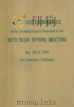 Extended Summaries of the Technical Papers Presented at the 1979 SESA Spring Meeting   1979  PDF电子版封面     
