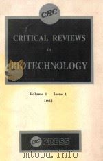 Critical reviews in biotechnology volume 1   1983  PDF电子版封面  07388551  ed. by G.G.Stewart 