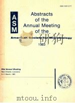 Abstracts of the annual meeting of the Amercian Society for Microbiology 1983（1983 PDF版）