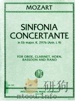 Sinfonia Concertante in Eb major K.297b (Anh.Ⅰ.9) for Oboe Clarinet Horn Bassoon and Piano No.1352（ PDF版）