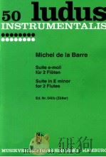Flotenduette Alter Meister 2 Michel de la Barre 1675-1743   1962  PDF电子版封面    Hugo Ruf 