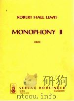 Monophony Ⅱ oboe   1973  PDF电子版封面     
