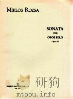 Sonata for Oboe Solo Opus 43   1990  PDF电子版封面    Miklos Rozsa 