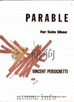 Parable for Solo Oboe Op.109   1972  PDF电子版封面     