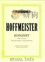 KONZERT D major viola and Orchestra edition for viola and piano nr.9857   1985  PDF电子版封面    Franz Anton Hoffmeister 