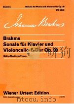 johannes Brahms Sonate for piano and Violoncello F major Op.99 UT50040 Müller Boettcher Kraus wiener（1973 PDF版）