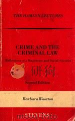 CRIME AND THE CRIMINAL LAW:REFLECTIONS OF A MAGISTRATE AND SOCIAL SCIENTIST  SECOND EDITION（1981 PDF版）