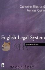 ENGLISH LEGAL SYSTEM  SECOND EDITION   1998  PDF电子版封面  0582327180   