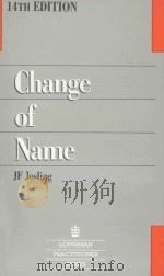 CHANGE OF NAME  FOURTEENTH EDITION（1989 PDF版）