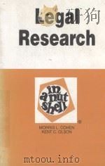 LEGAL RESEARCH  IN A NUTSHELL  FIFTH EDITION   1992  PDF电子版封面  0314007830  MORRIS L.COHEN AND KENT C.OLSO 