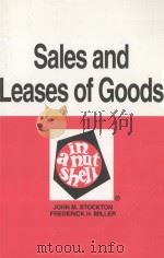 SALES AND LEASES OF GOODS  IN A NUTSHELL  THIRD EDITION   1992  PDF电子版封面  0314006605  JOHN M.STOCKTON AND FREDERICK 