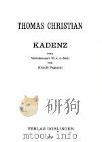 Kadenz zum Violinkonzert Nr.4 d-Moll von Niccolo Paganini 03 043   1979  PDF电子版封面     