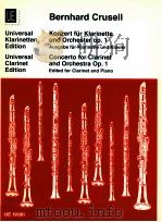 Concerto for clarinet and orchestra Op.1 edition for clarinet and piano ue 19081（1990 PDF版）