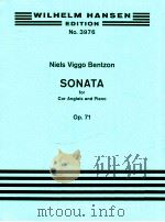 wilhelm hansen edition No.3976 Sonata for Cor Anglais and Piano Op.71（1955 PDF版）