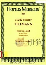 hortus musicus 224 telemann sonatina in E minor for Oboe Violin and Basso continuo   1975  PDF电子版封面     