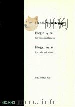 Elegy op.30 for Viola and piano sikorski 305   1966  PDF电子版封面     