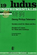 Sonate in e minor for oboe und continuo Lauschermann Ed.Nr.332   1961  PDF电子版封面     