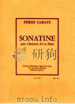 Sonatina pour clarinette si b et piano AL22 731   1959  PDF电子版封面    Pierre Gabaye 