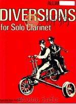 Diversions for solo clarinet amp 7550   1976  PDF电子版封面    Allan Blank 