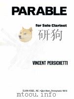 Parable for solo clarinet 19010   1974  PDF电子版封面     