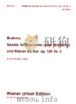 Sonata for clarinet (or viola) and piano e flat major op.120 Nr.2 UT50016   1973  PDF电子版封面  3850550154  Johannes Brahms 