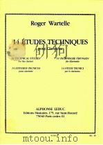 14 Etudes Techniques pour clarinette al28.124   1992  PDF电子版封面    Roger Wartelle 