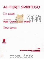 Allegro Spiritoso arranged for Bass Clarinet and piano st-360（1982 PDF版）