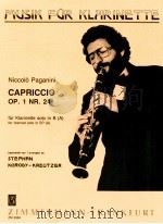 Capriccio op.1 NR.24 for clarinet solo in Bb A ZM 2984   1993  PDF电子版封面     