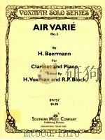 Air Varie No.2 for Clarinet and Piano st-757   1989  PDF电子版封面    H.Baermann 