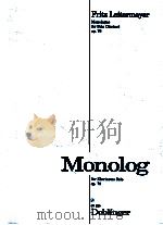 Monolog for Solo clarinet op.78 05 325   1993  PDF电子版封面     