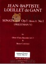 sonata in e Op.5 Book 1 No.1 Priestman Ⅴ for Oboe Flute Recorder in C & Basso Continuo MR 1053   1980  PDF电子版封面     