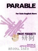 Parable for Solo English Horn   1975  PDF电子版封面     